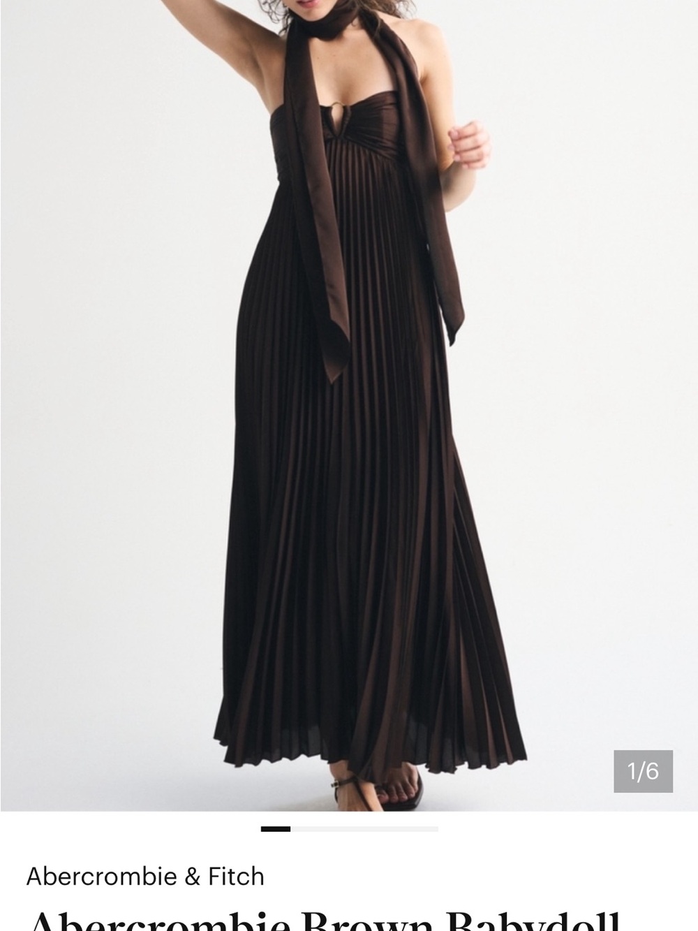 Abercrombie & Fitch Chocolate Brown Pleated Maxi Skirt
